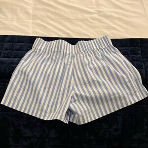 AYR Women's High Waist Striped Shorts - Blue and White